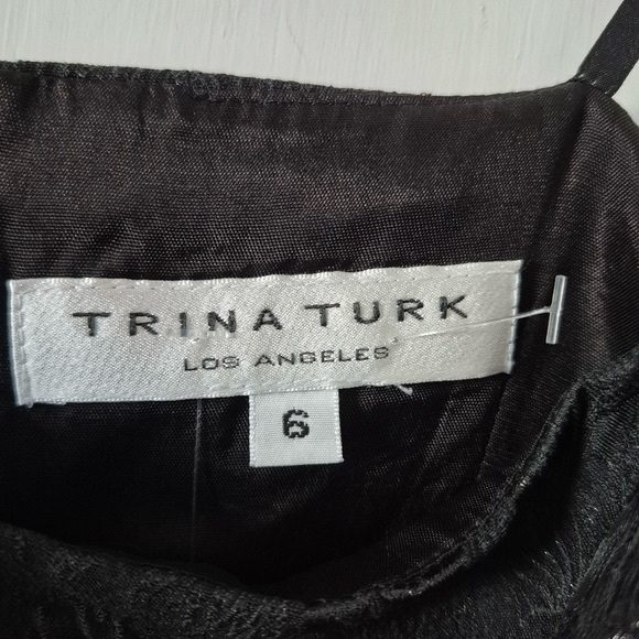 Trina Turk Elegant Metallic Fully Lined Mini Dress Black Sz 6 - Picture 4 of 10